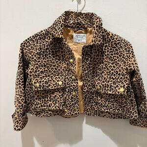 Crewcuts Kids Tan and Black Leopard  Corduroy Jacket